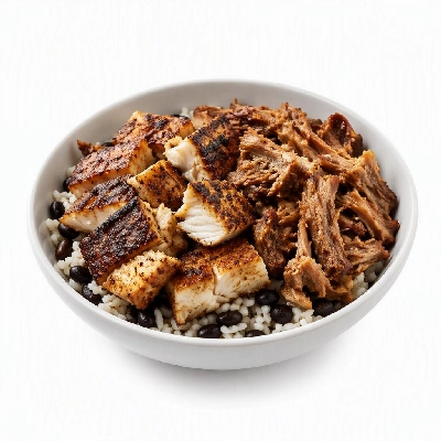 Wahoo's Fish Taco Protein Bowl Carnitas & Blackened Fish