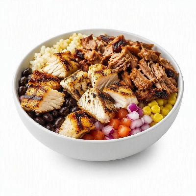 Wahoo's Fish Taco Protein Bowl Carnitas & Charbroiled Fish
