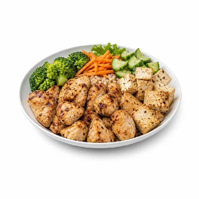 Wahoo's Fish Taco Protein Bowl Charbroiled Chicken & Tofu
