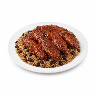 Wahoo's Fish Taco Red Enchilada Blackened Chicken Side Brown Rice Black Beans