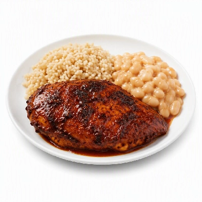 Wahoo's Fish Taco Red Enchilada Blackened Chicken Side Brown Rice White Beans