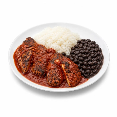 Wahoo's Fish Taco Red Enchilada Blackened Chicken Side White Rice Black Beans