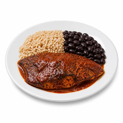 Wahoo's Fish Taco Red Enchilada Blackened Fish Side Brown Rice Black Beans