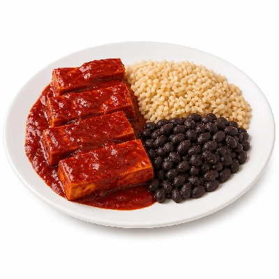 Wahoo's Fish Taco Red Enchilada Tofu Side Brown Rice Black Beans