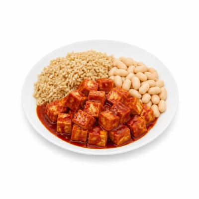 Wahoo's Fish Taco Red Enchilada Tofu Side Brown Rice White Beans