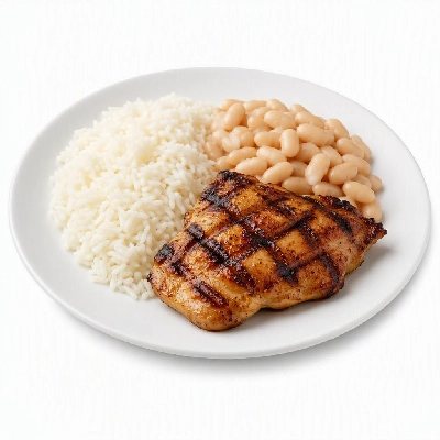 Wahoo's Fish Taco Shredder Sandwich Chicken Charbroiled White Rice White Beans