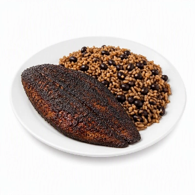 Wahoo's Fish Taco Shredder Sandwich Fish Blackened Brown Rice Black Beans