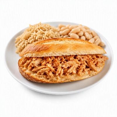 Wahoo's Fish Taco Shredder Sandwich Shrimp Brown Rice White Beans