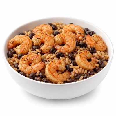 Wahoo's Fish Taco Shrimp Bowl Brown Rice Black Beans