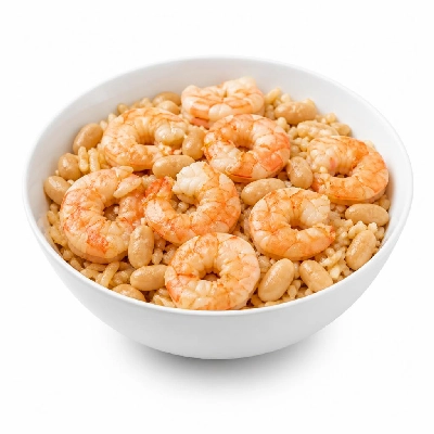 Wahoo's Fish Taco Shrimp Bowl Brown Rice White Beans