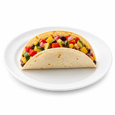 Wahoo's Fish Taco Skinny 1988 Banzai Veggie Taco Side White Rice Black Beans