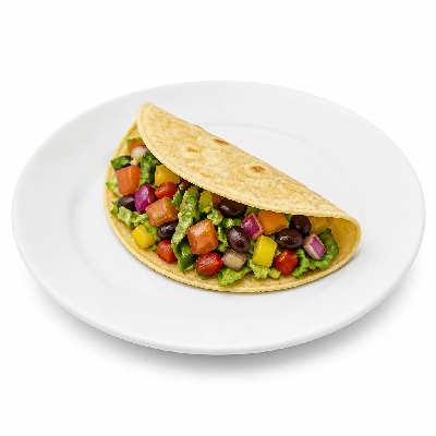 Wahoo's Fish Taco Skinny 1988 Banzai Veggie Taco Side White Rice White Beans