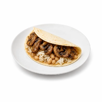 Wahoo's Fish Taco Skinny 1988 Mushroom Taco Side White Rice White Beans