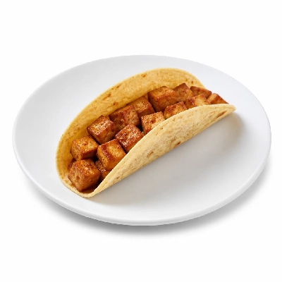 Wahoo's Fish Taco Skinny 1988 Tofu Taco Side White Rice Black Beans