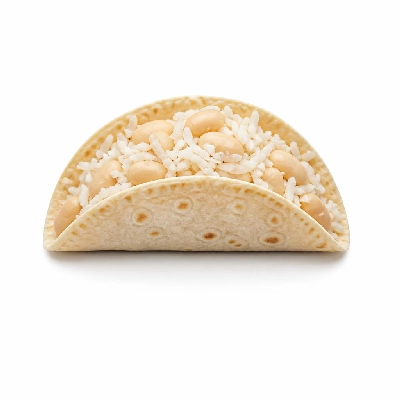 Wahoo's Fish Taco Skinny 1988 Vegetarian Taco White Rice White Beans