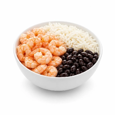 Wahoo's Fish Taco Skinny Burrito Bowl Shrimp White Rice Black Beans