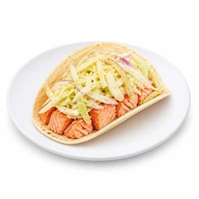 Wahoo's Fish Taco Skinny Taco Citrus Slaw Salmon