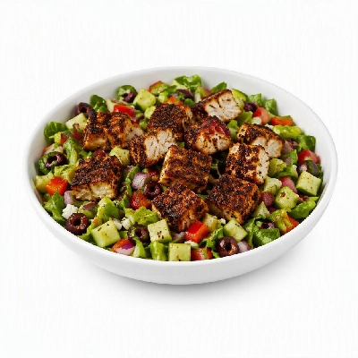 Wahoo's Fish Taco Sunset Chopped Salad with Blackened Fish