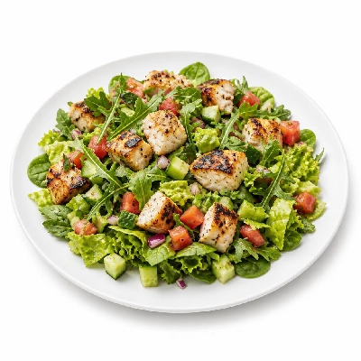 Wahoo's Fish Taco Sunset Chopped Salad with Charbroiled Fish