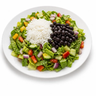 Wahoo's Fish Taco Sunset Chopped Salad with White Rice & Black Beans Vegetarian