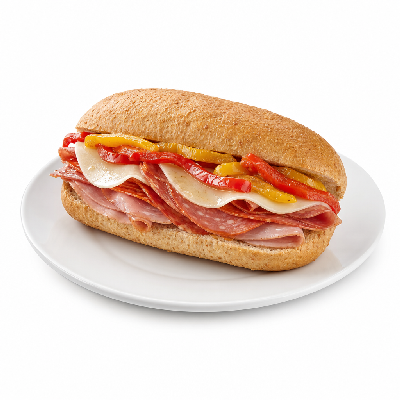 Wawa Junior Italian Hoagie on Wheat Roll with Oil Provolone Cheese and Sweet Peppers
