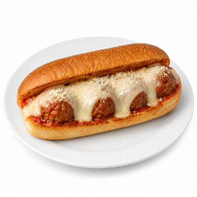 Wawa Meatball Sub with Provolone Cheese Grated Parmessan Toasted on Wheat 6 Inch