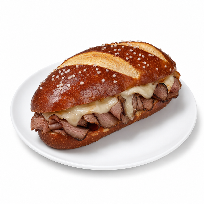 Wawa Roast Beef and Cheese Pretzel Roll Sandwich