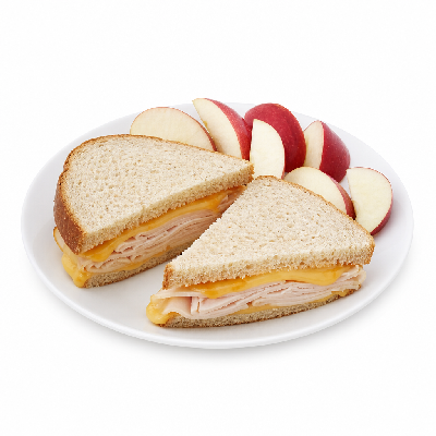 Wawa Turkey and Cheese Sandwich with Apples