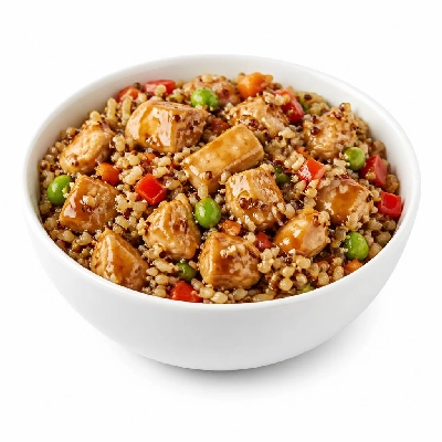 Wegmans Kung Pao Chicken Poke Bowl with Quinoa Brown Rice