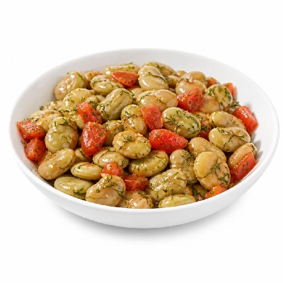 Wegmans Mediterranean Olive Bar Antipasto Fava Beans with Tomato & Dill