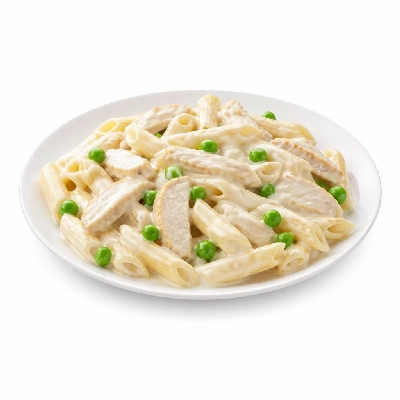 Wegmans Penne Alfredo with Chicken & Peas
