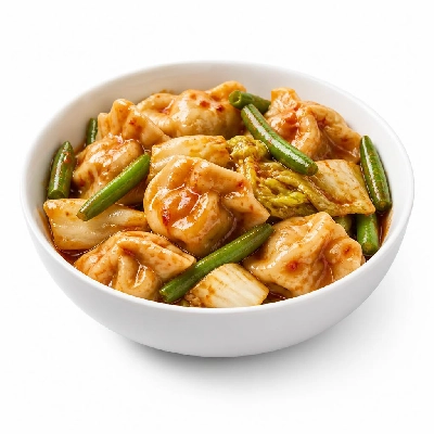 Wegmans Prepared Foods Asian Bowls Spicy Wontons with Green Beans & Napa