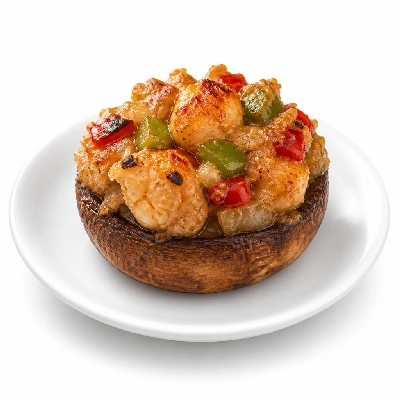 Wegmans Prepared Foods Wokery Chicken & Shrimp Stuffed Mushrooms with Vegetables