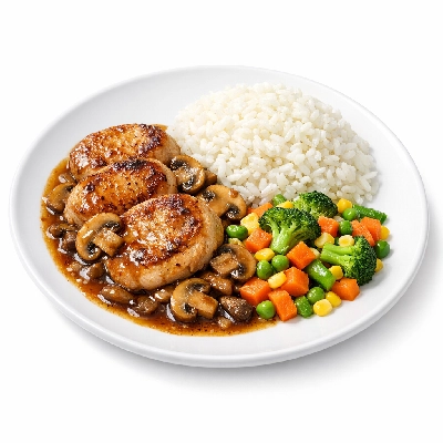 Weight watchers smart ones roast turkey medallions and mushrooms in sauce with rice vegetables frozen meal