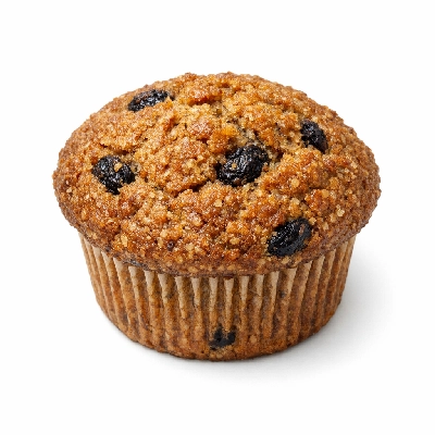 Muffins wheat bran toaster-type with raisins toasted