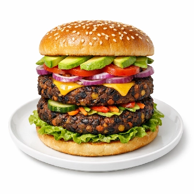 Which Wich Vegetarian Large Black Bean Patty Double
