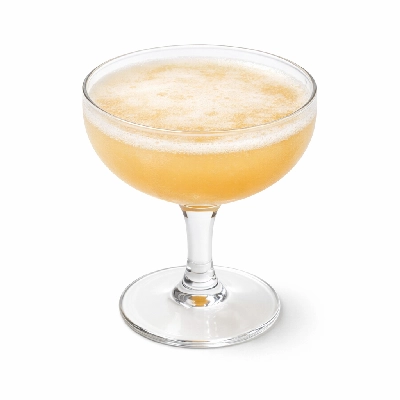 Whiskey sour prepared with powder mix