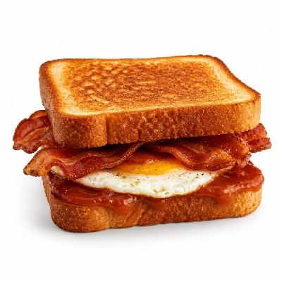 White Castle Breakfast Huevos Rancheros Toast Sandwich with Bacon