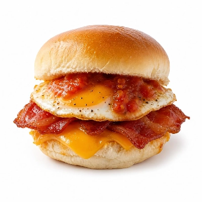 White Castle Breakfast Huevos Rancheros with Bacon Slider