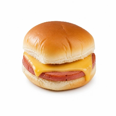 White Castle Breakfast Slider with Bologna Cheese