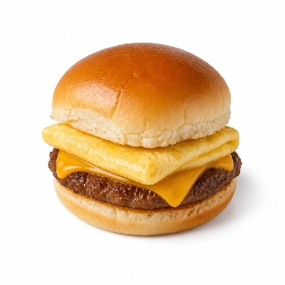 White Castle Breakfast Slider with Hamburger Egg Cheese
