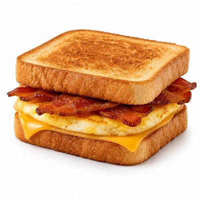 White Castle Breakfast Toast Sandwich with Bacon Egg Cheese