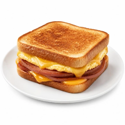 White Castle Breakfast Toast Sandwich with Bologna Egg Cheese