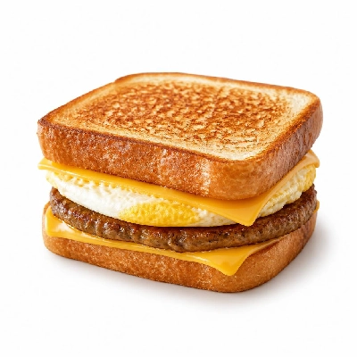 White Castle Breakfast Toast Sandwich with Sausage Egg Cheese