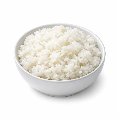 Rice white glutinous cooked without salt