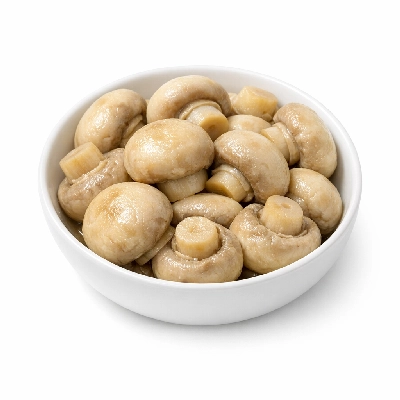 White mushrooms boiled without salt