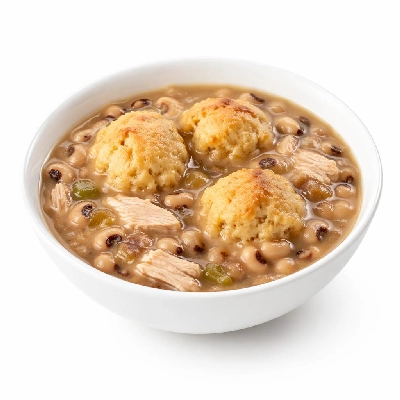 Whole Foods Market Recipes Black Eyed Pea Soup with Turkey and Cornbread Dumplings