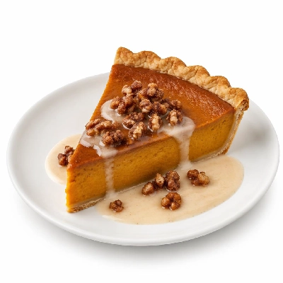 Whole Foods Market Recipes Desserts Classic Pumpkin Pie with Spiced Creme Anglaise and Cinnamon Sugar Walnuts