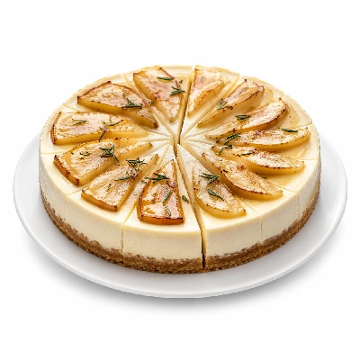 Whole Foods Market Recipes Desserts Goat Cheese Cheesecake with Roasted Rosemary Pears