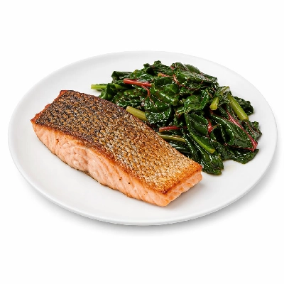 Whole Foods Market Recipes Main Dishes Arctic Char with Sauteed Swiss Chard